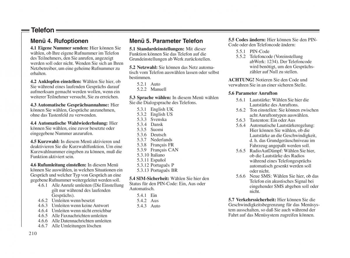 Volvo V70 II 2 Handbuch / page 211