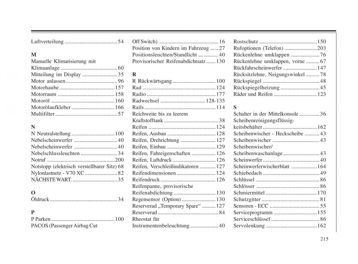 Volvo V70 II 2 Handbuch / page 216