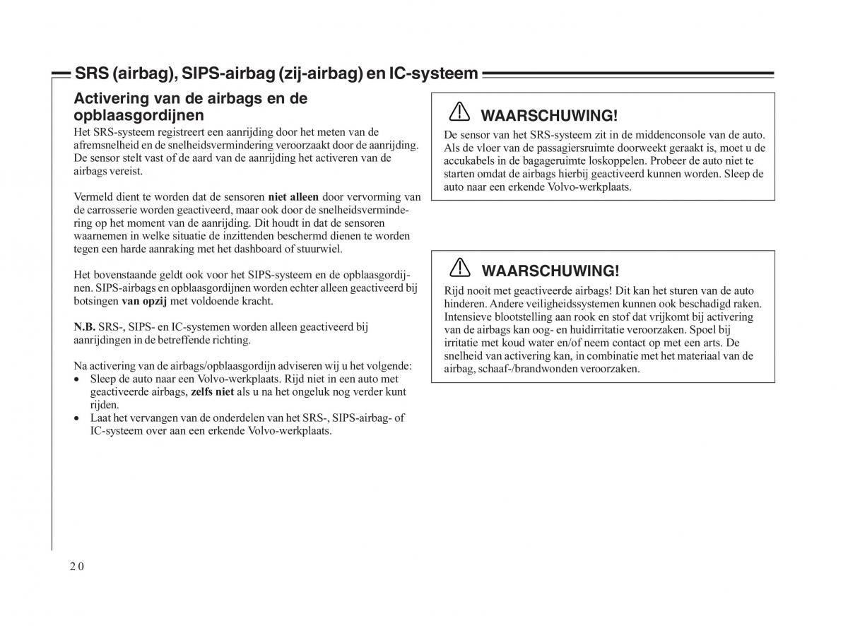 Volvo V70 II 2 handleiding / page 21