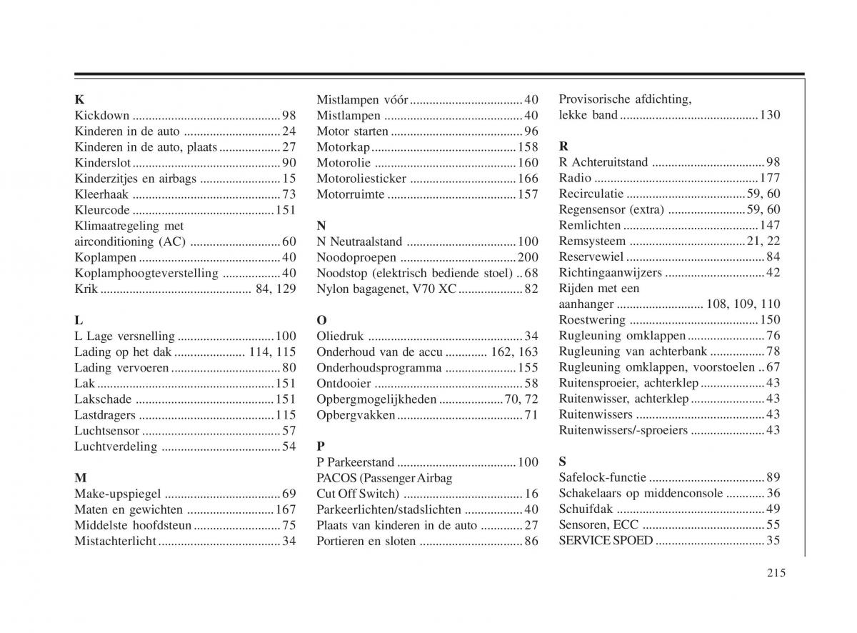 Volvo V70 II 2 handleiding / page 216