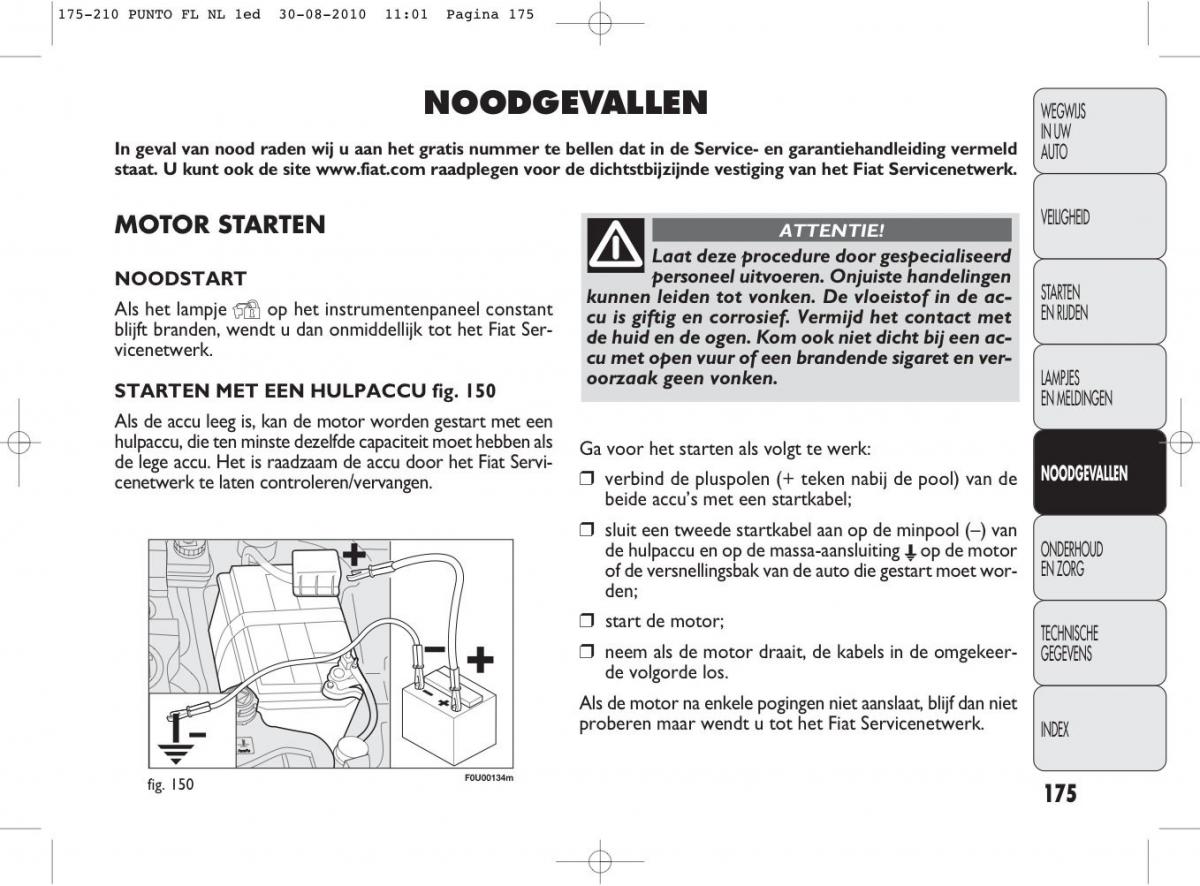 Fiat Punto Evo handleiding / page 177