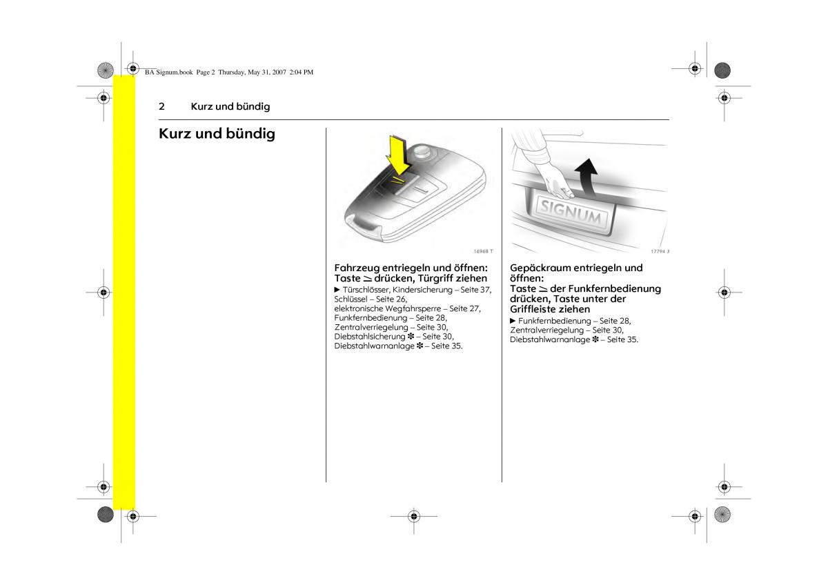 Opel Signum C Vauxhall Handbuch / page 6