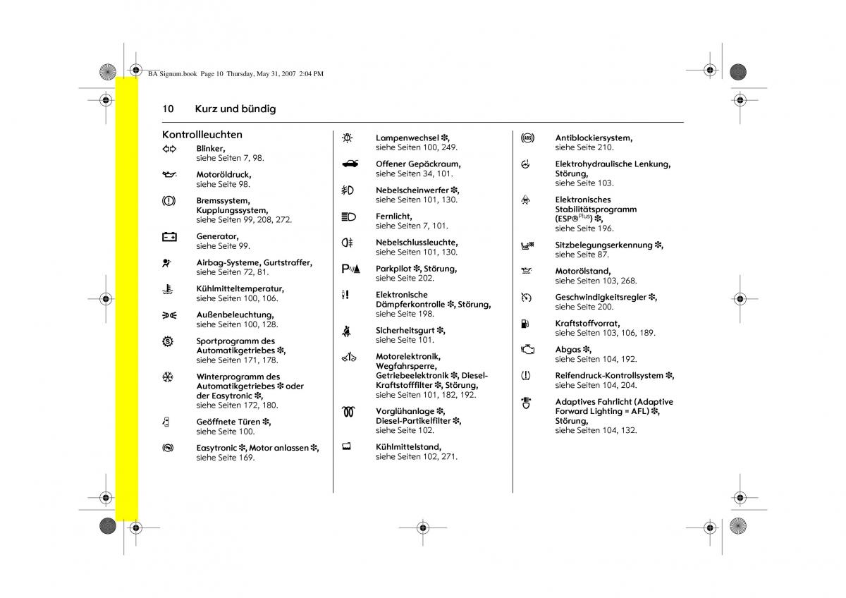 Opel Signum C Vauxhall Handbuch / page 14