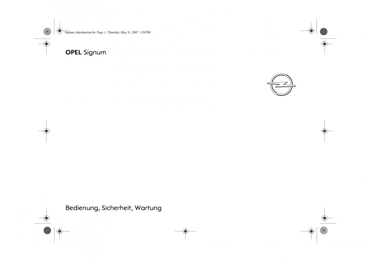 Opel Signum C Vauxhall Handbuch / page 1