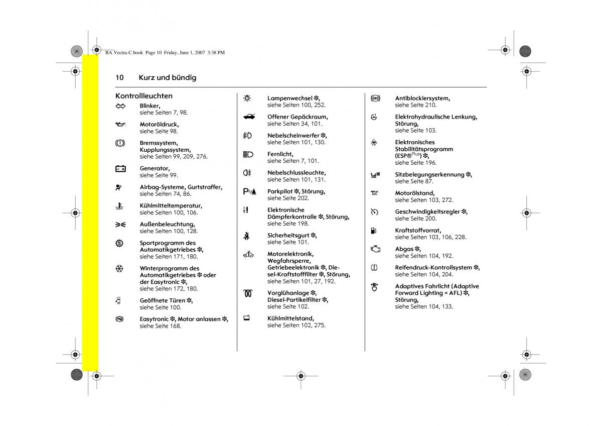 Opel Vectra C Handbuch / page 14