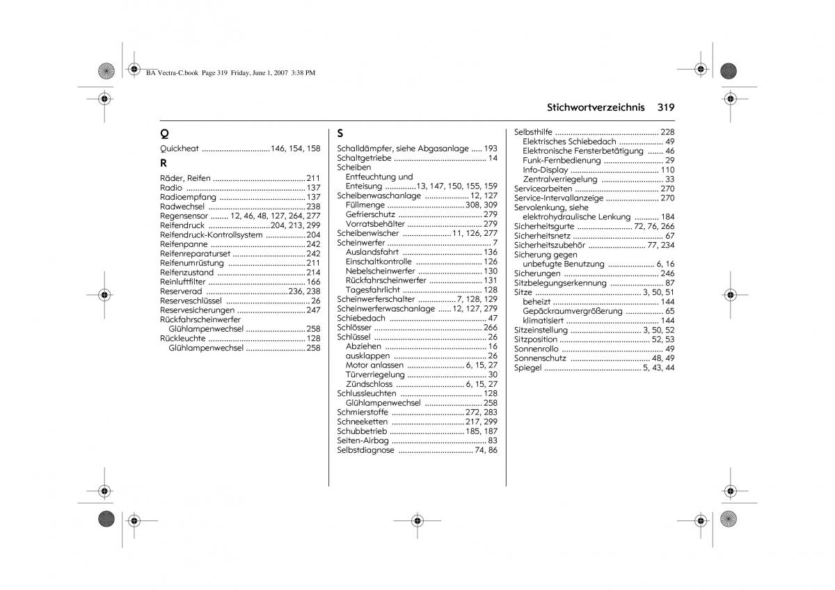 Opel Vectra C Handbuch / page 323