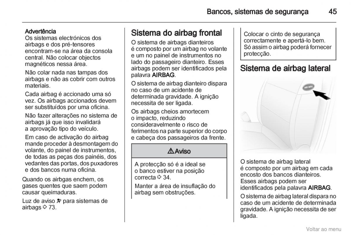 Opel Vivaro I 1 manual del propietario / page 46