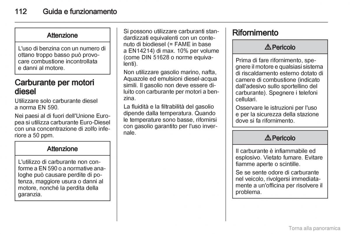 Opel Vivaro I 1 manuale del proprietario / page 113