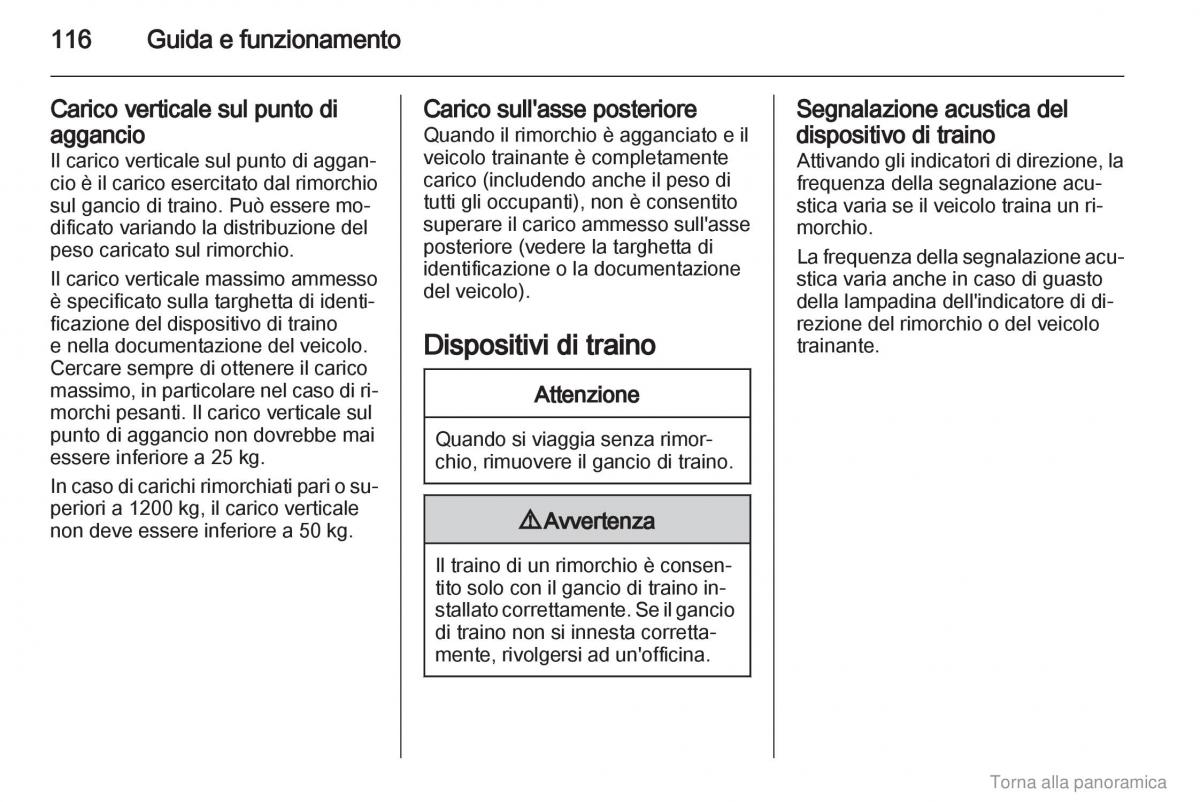 Opel Vivaro I 1 manuale del proprietario / page 117