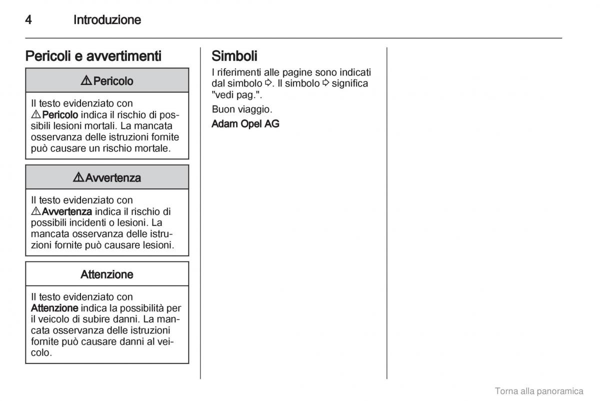 Opel Vivaro I 1 manuale del proprietario / page 5