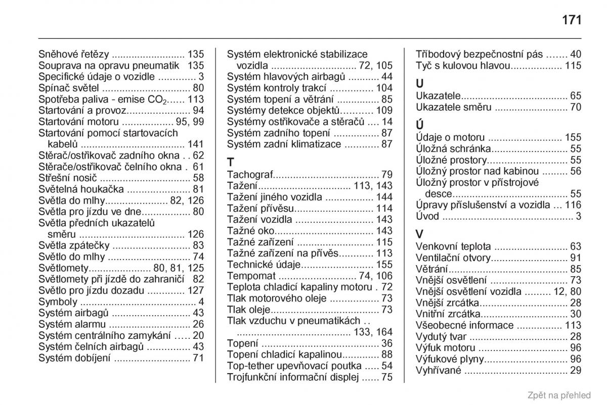 Opel Vivaro I 1 navod k obsludze / page 172