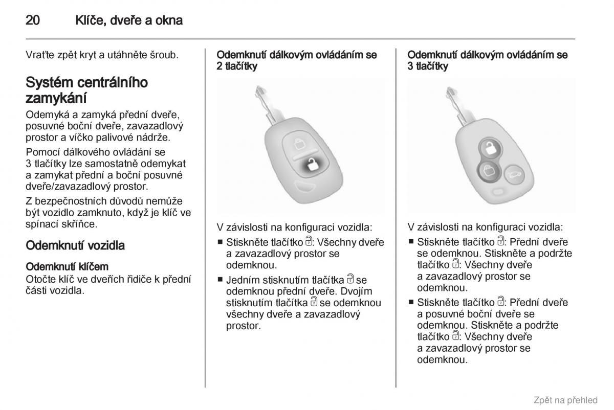 Opel Vivaro I 1 navod k obsludze / page 21