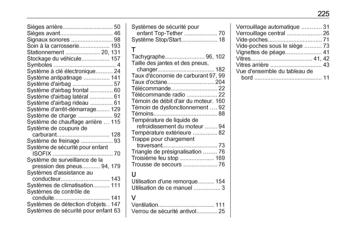 Opel Vivaro II 2 manuel du proprietaire / page 227