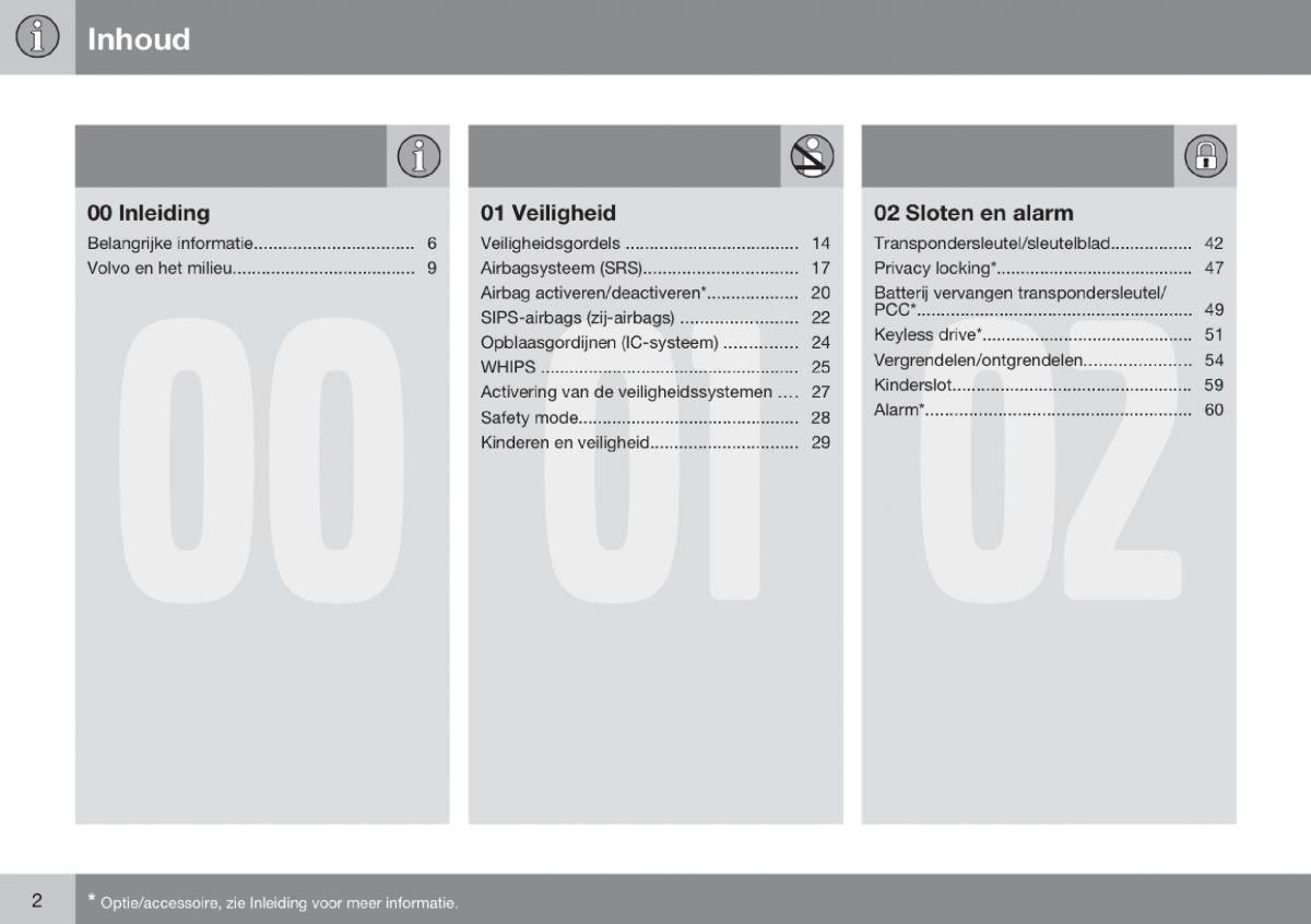 Volvo V70 III 3 handleiding / page 3