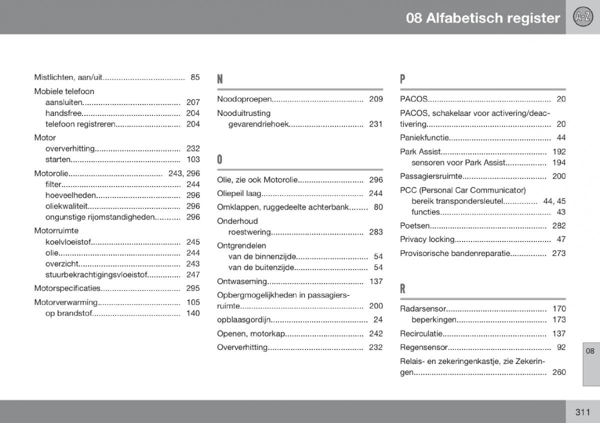 Volvo V70 III 3 handleiding / page 312