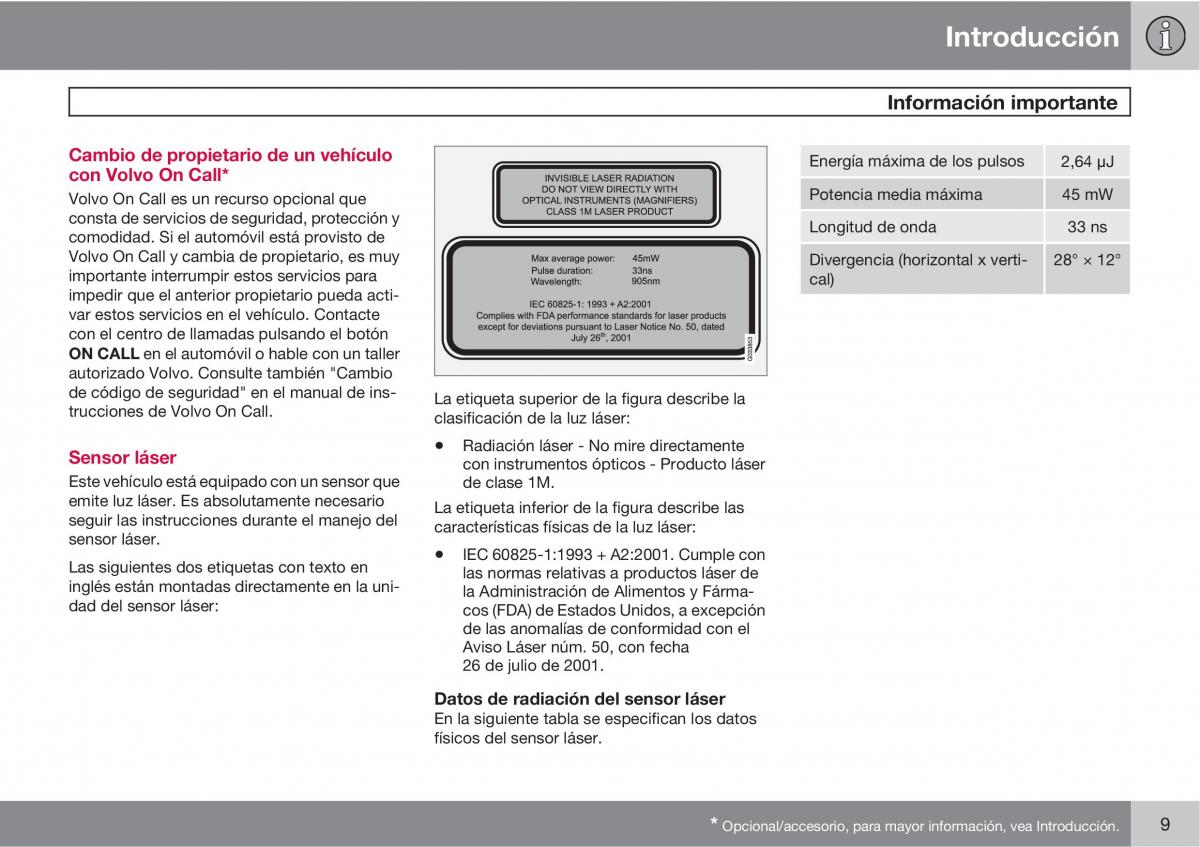 Volvo V70 III 3 manual del propietario / page 11