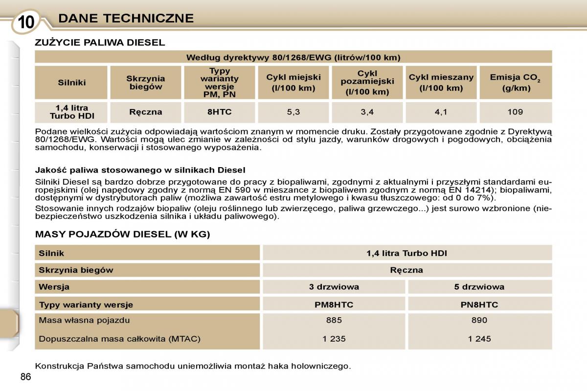 Peugeot 107 instrukcja obslugi / page 89