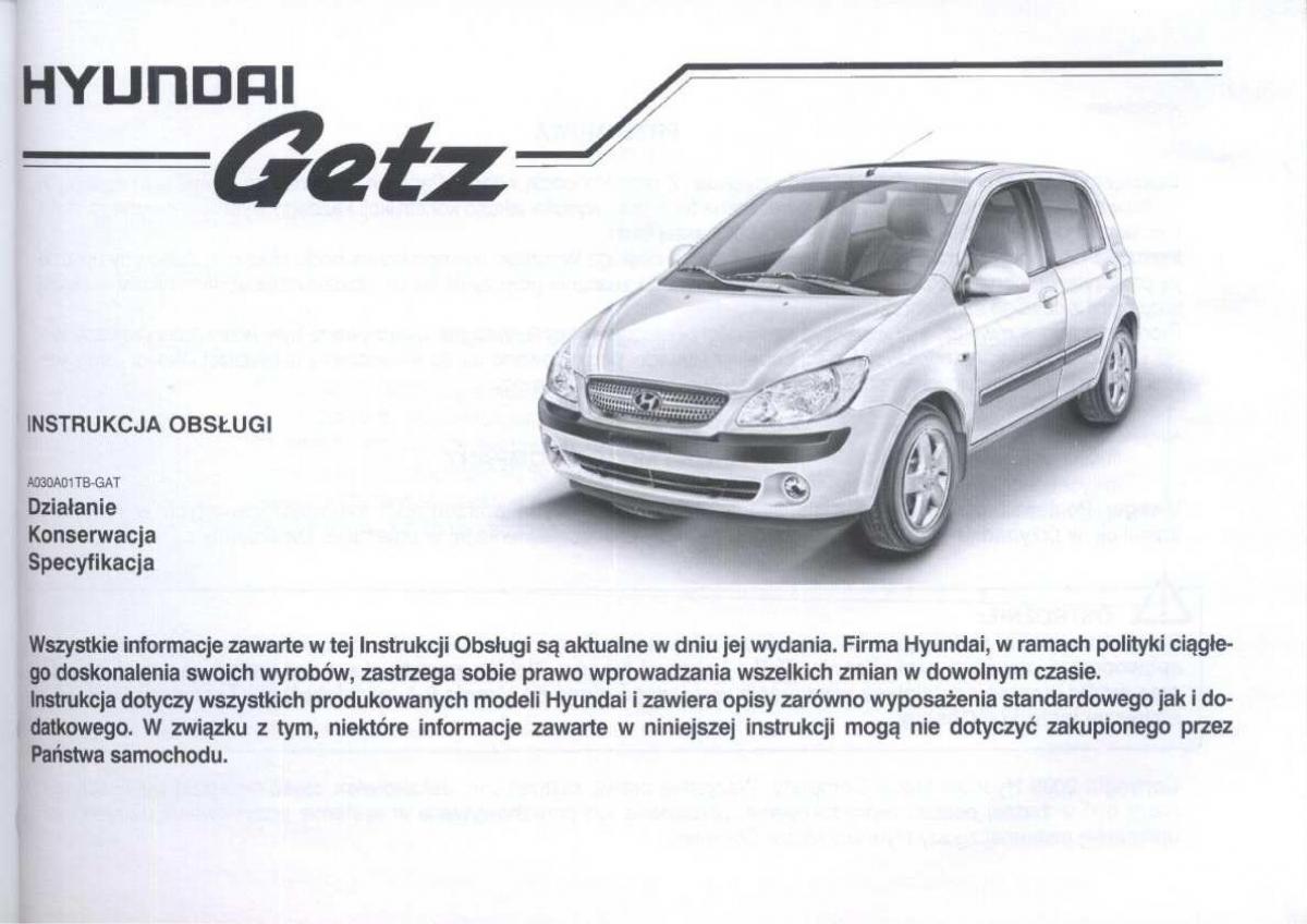 Hyundai Getz instrukcja obslugi / page 3