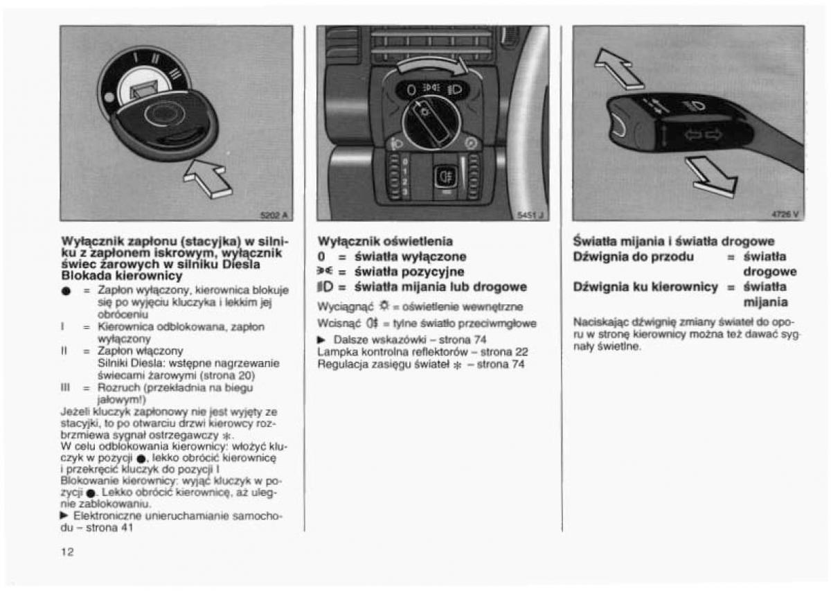 Opel Vectra B instrukcja obslugi / page 12