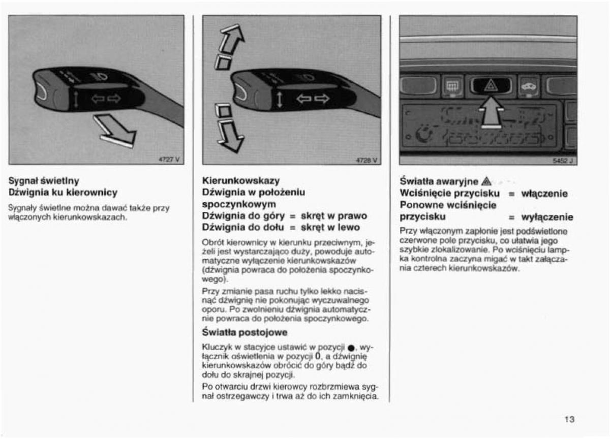 Opel Vectra B instrukcja obslugi / page 13
