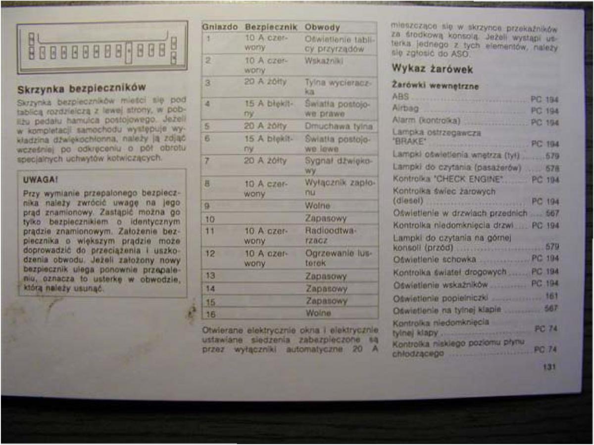 manual  Chrysler Voyager Caravan III 3 instrukcja / page 126