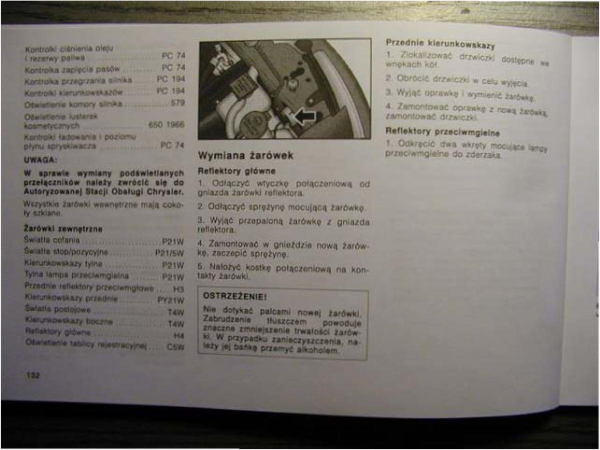manual  Chrysler Voyager Caravan III 3 instrukcja / page 127
