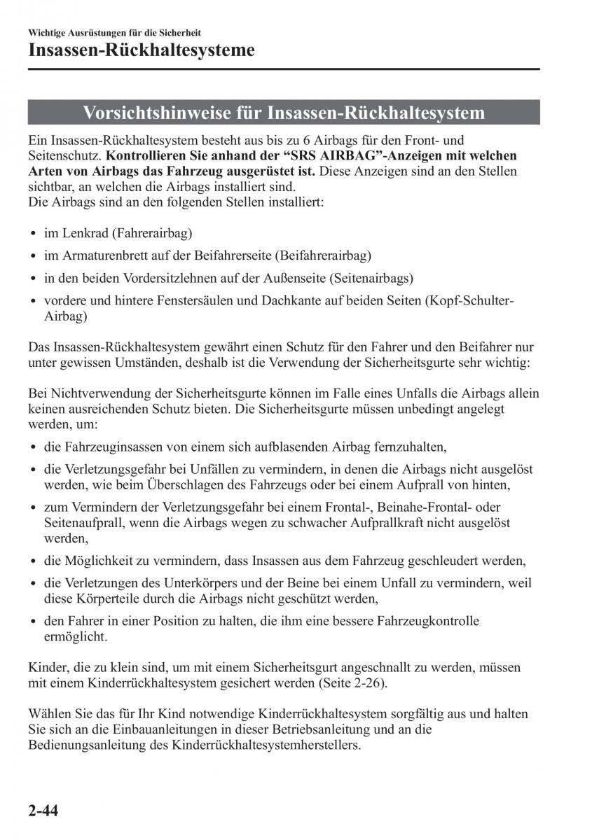 Bedienungsanleitung  Mazda CX 5 Handbuch / page 60