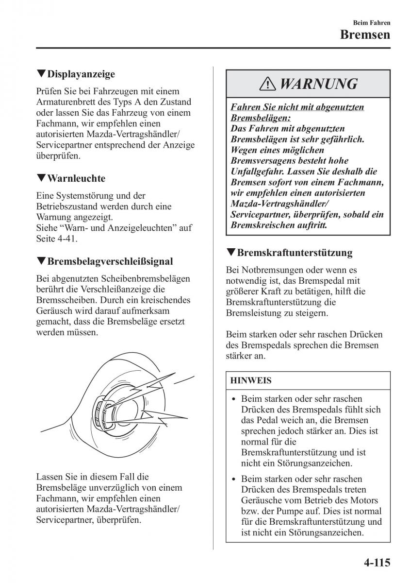 Bedienungsanleitung  Mazda CX 5 Handbuch / page 265
