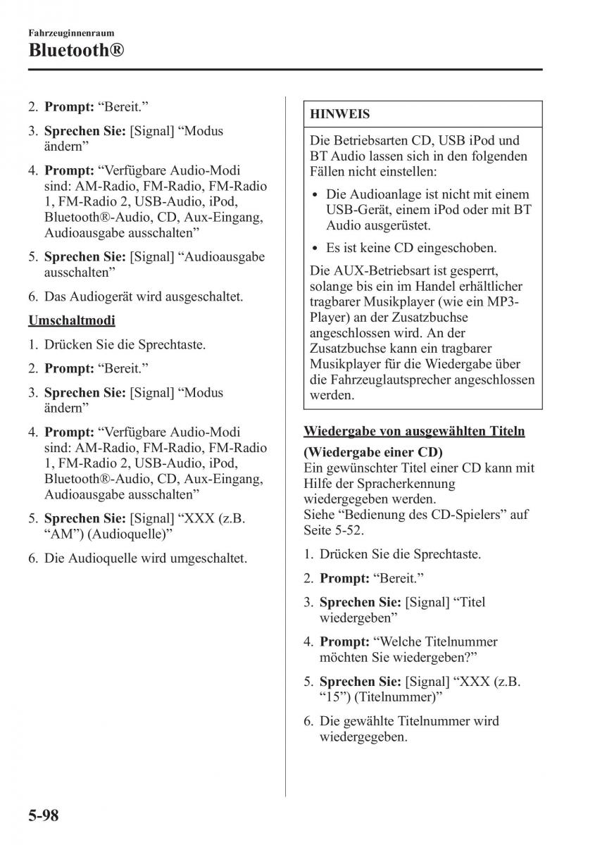 Mazda CX 5 Handbuch / page 432