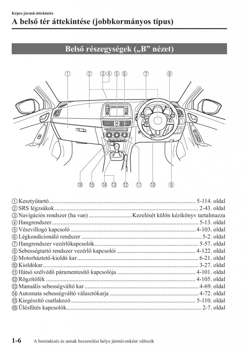 Mazda CX 5 Kezelesi utmutato / page 13