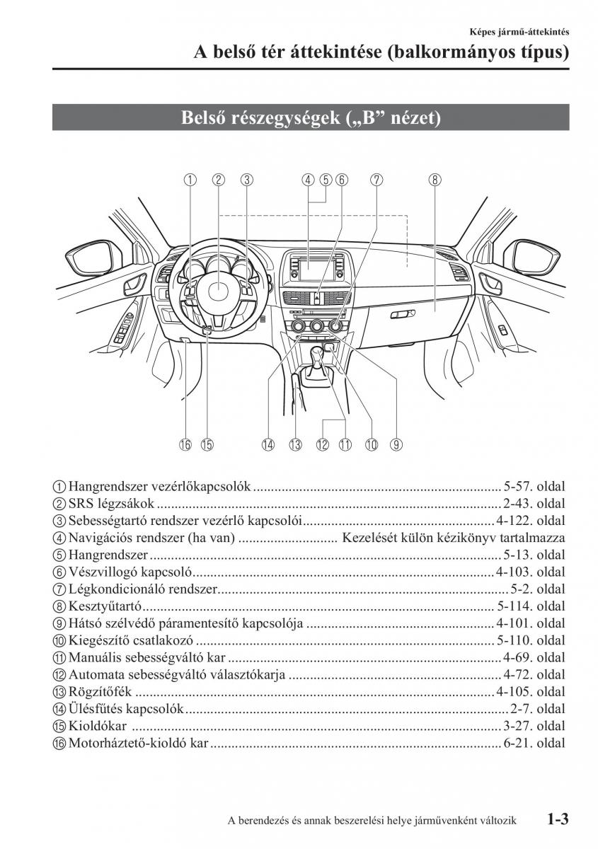 Mazda CX 5 Kezelesi utmutato / page 10