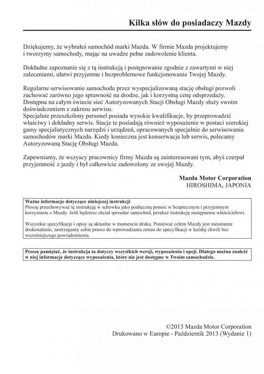 Mazda CX 5 instrukcja obslugi / page 4