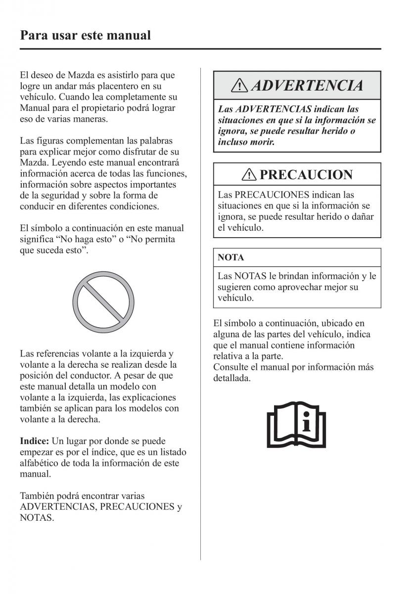 Mazda CX 5 manual del propietario / page 5