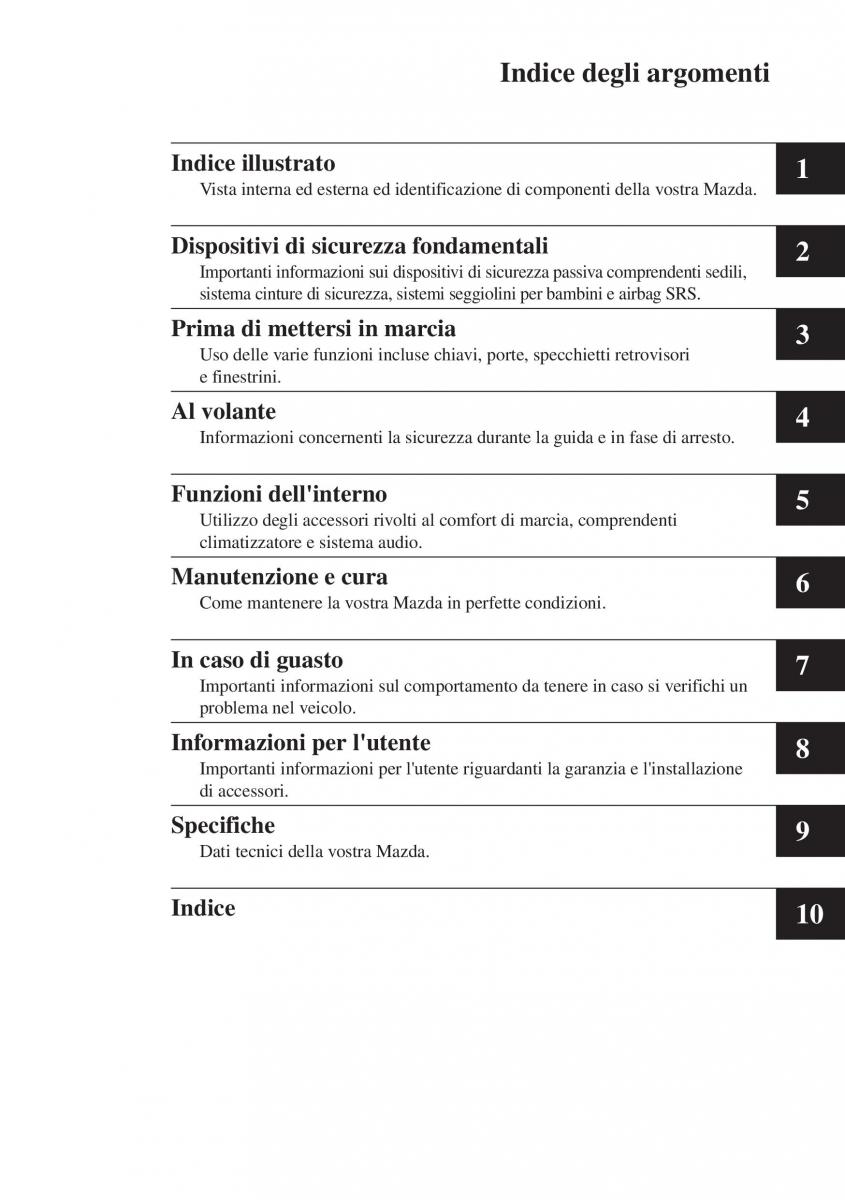 Mazda CX 5 manuale del proprietario / page 6