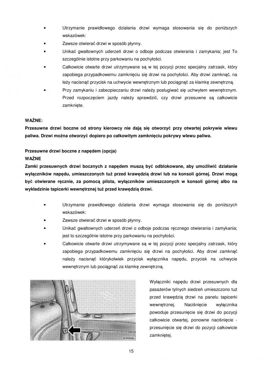 manual  Chrysler Voyager Caravan IV 4 instrukcja / page 15