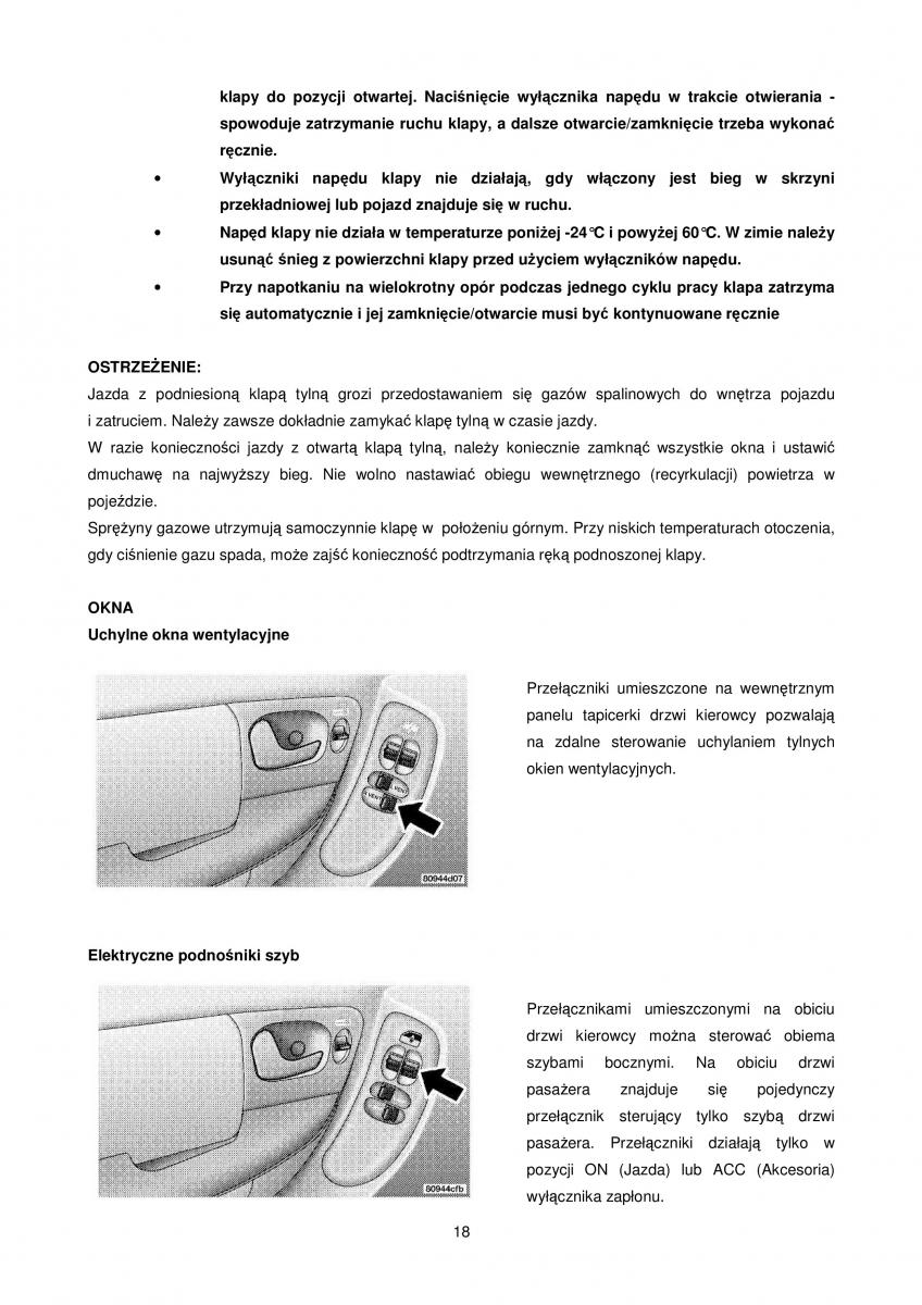 manual  Chrysler Voyager Caravan IV 4 instrukcja / page 18