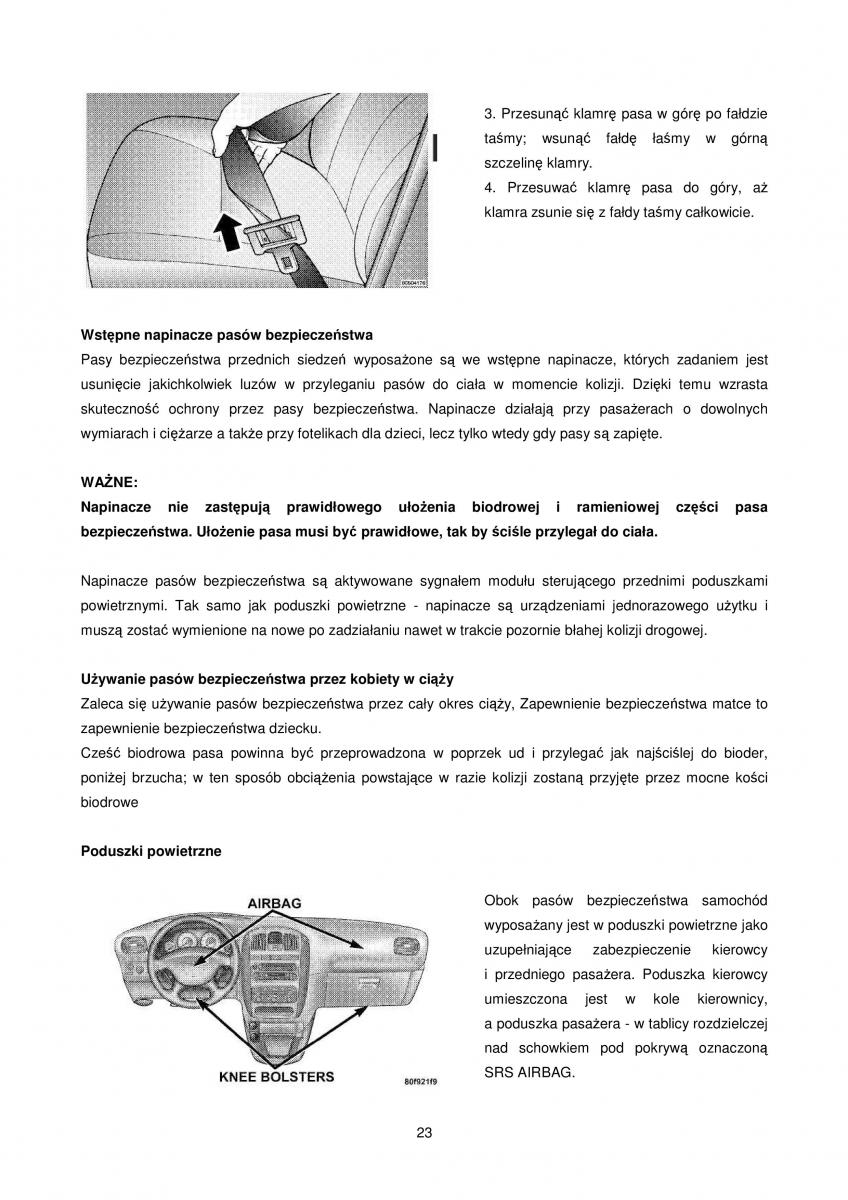 manual  Chrysler Voyager Caravan IV 4 instrukcja / page 23
