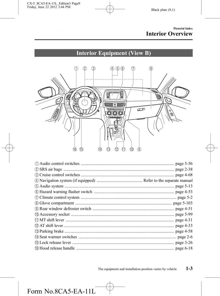 Mazda CX 5 owners manual / page 9