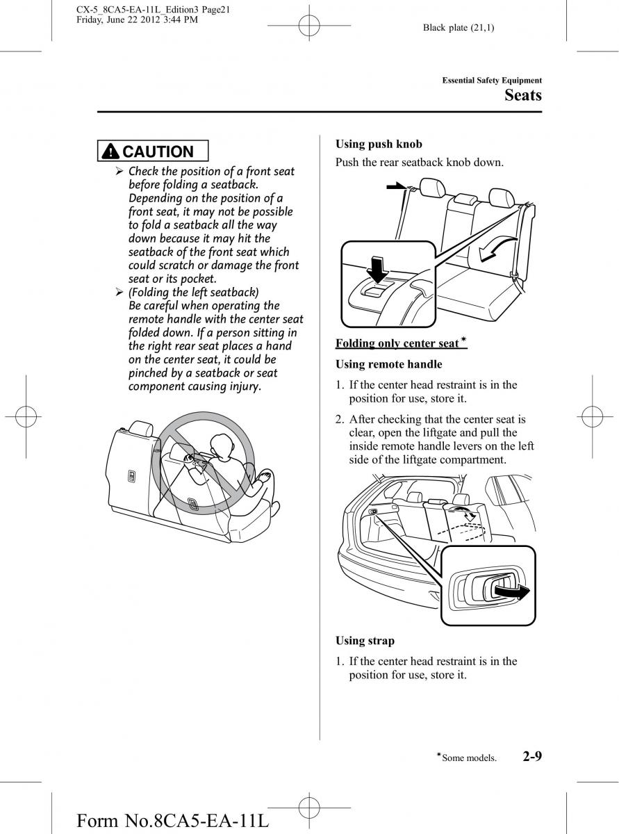 Mazda CX 5 owners manual / page 21