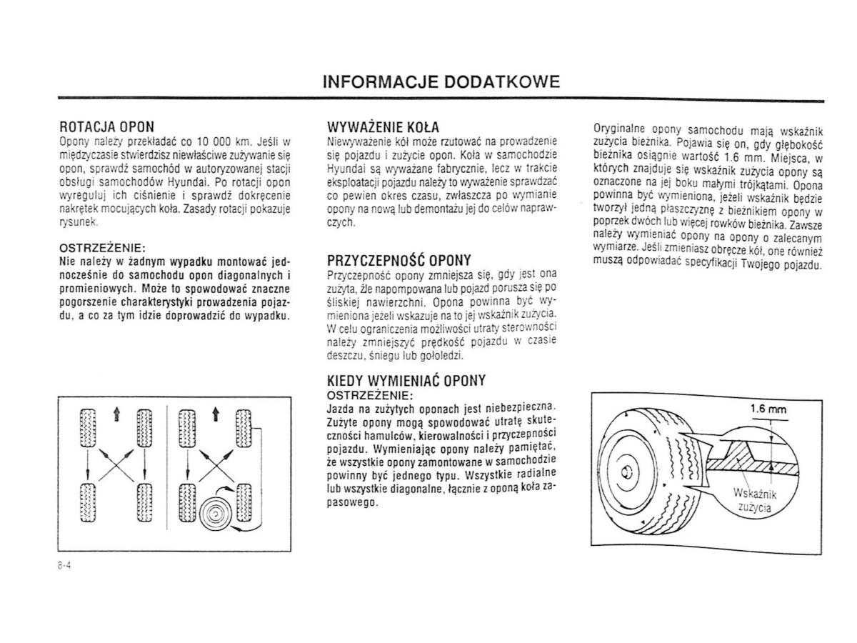 manual  Hyundai Accent X3 Pony Excel instrukcja / page 122
