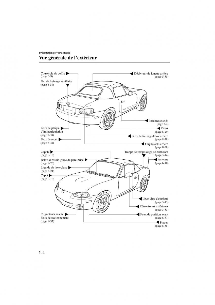 Mazda MX 5 Miata NB II 2 manuel du proprietaire / page 8