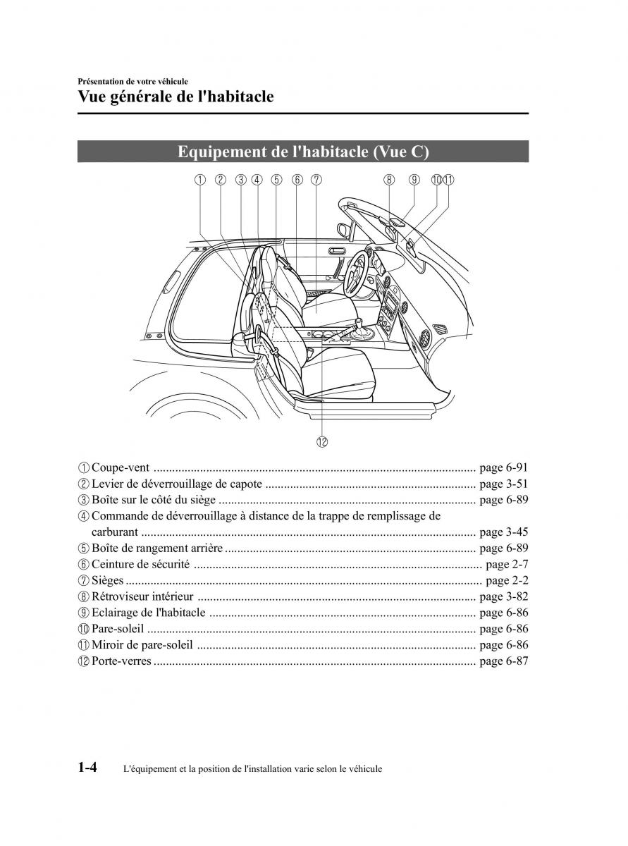 Mazda MX 5 Miata NC III 3 manuel du proprietaire / page 8