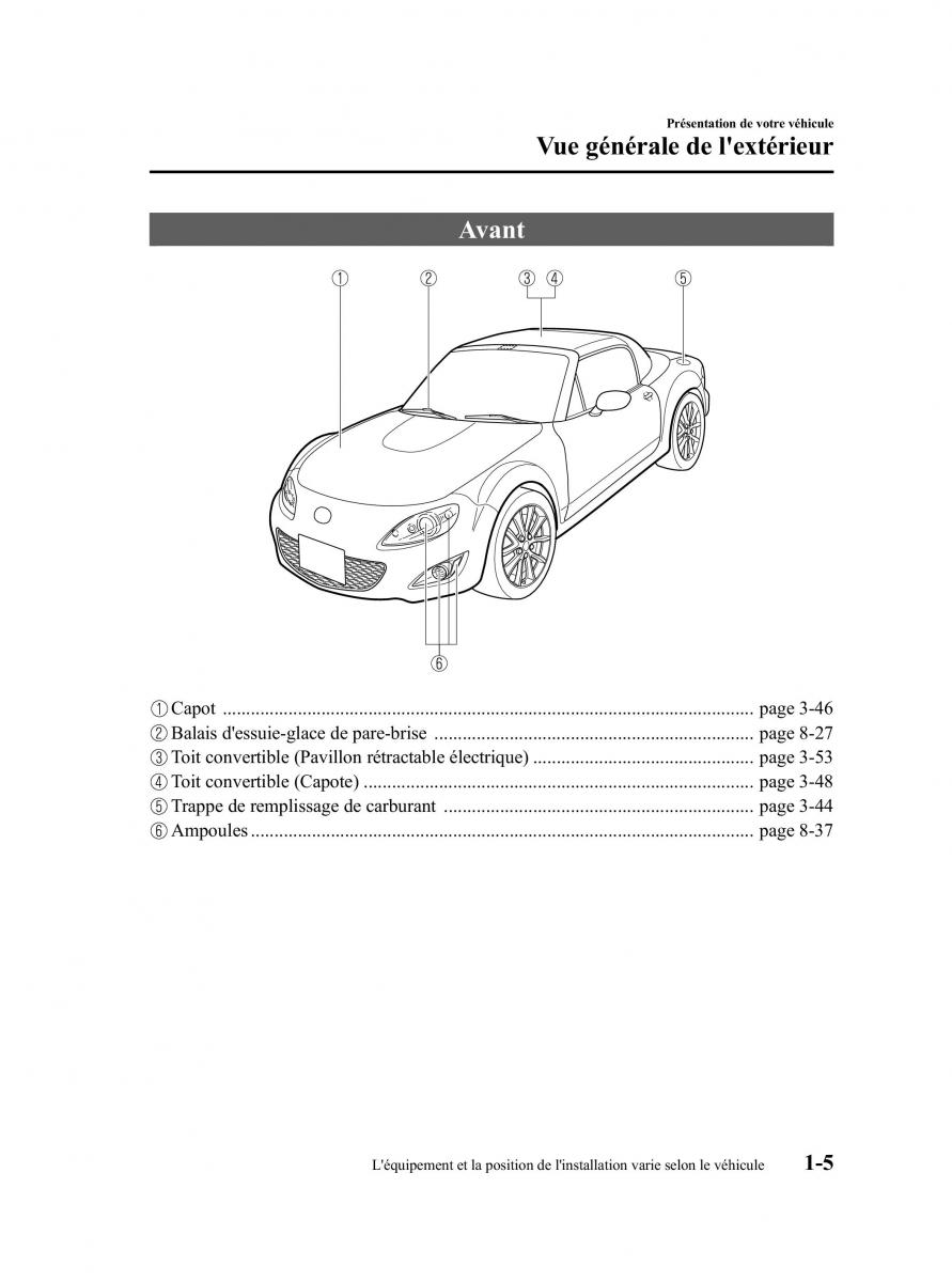 Mazda MX 5 Miata NC III 3 manuel du proprietaire / page 9