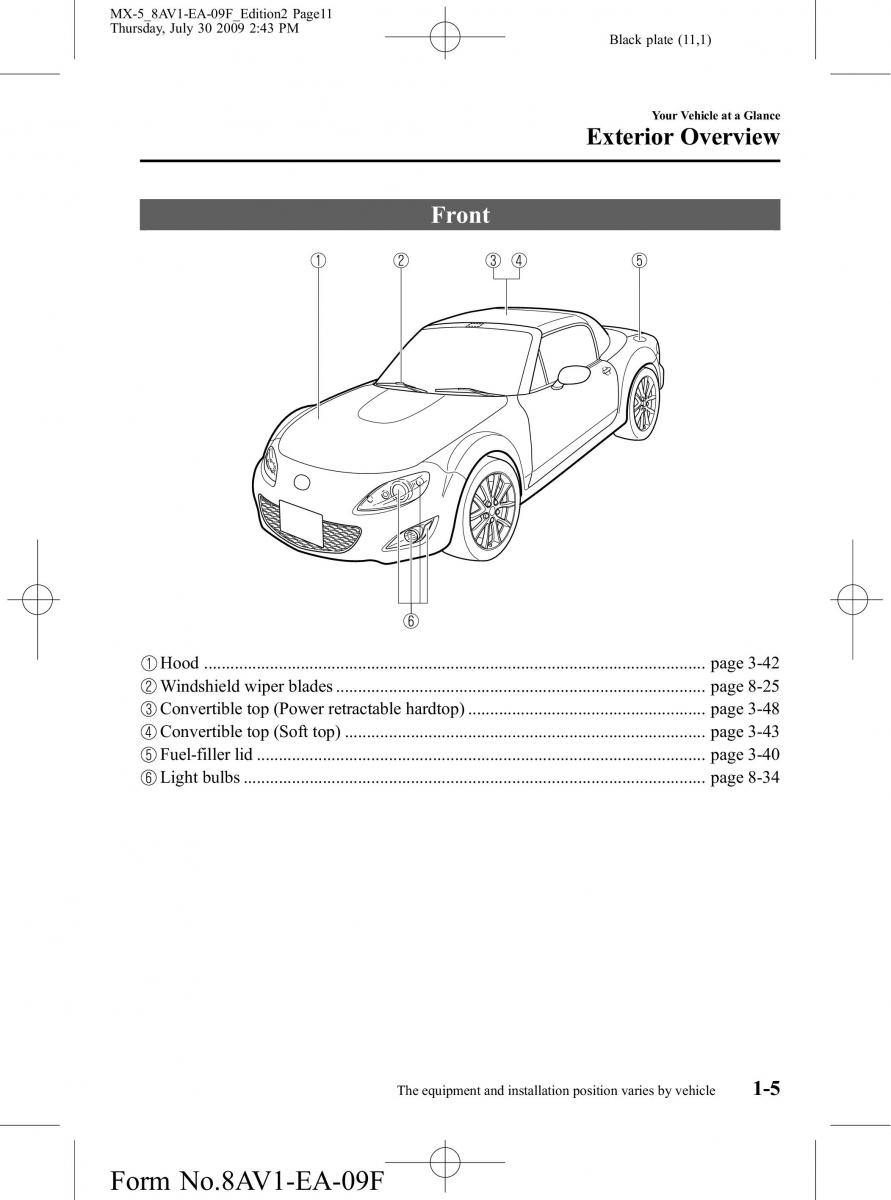 Mazda MX 5 Miata NC III 3 owners manual / page 11