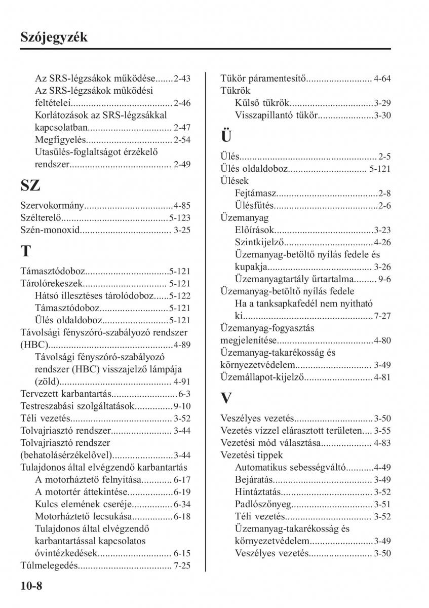 Mazda MX 5 Miata ND IV 4 Kezelesi utmutato / page 551