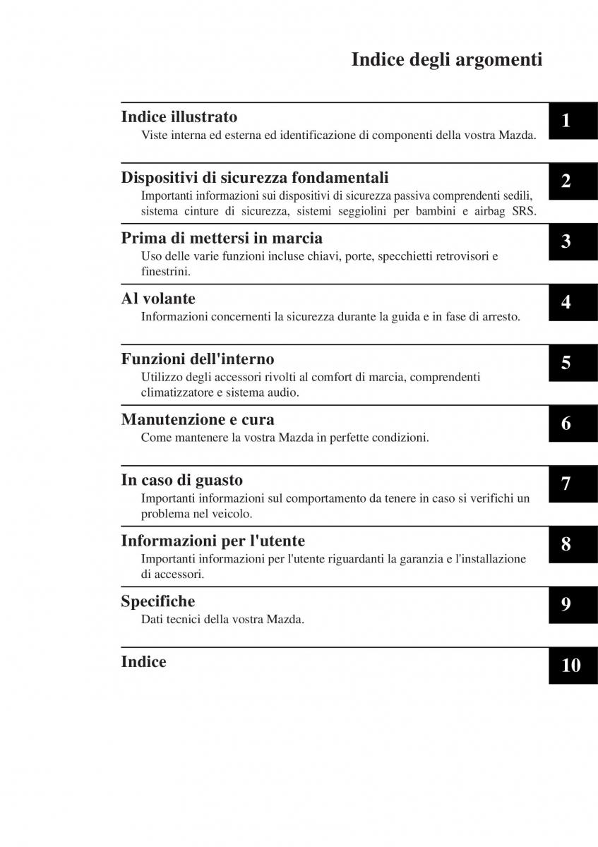 Mazda MX 5 Miata ND IV 4 manuale del proprietario / page 6