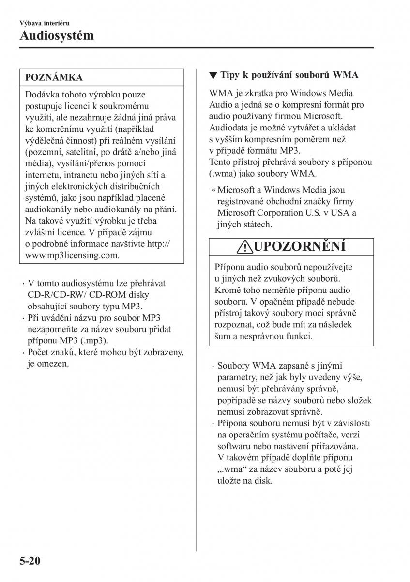 Mazda MX 5 Miata ND IV 4 navod k obsludze / page 291