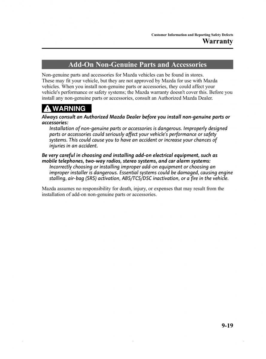 Mazda MX 5 Miata ND IV 4 owners manual / page 407