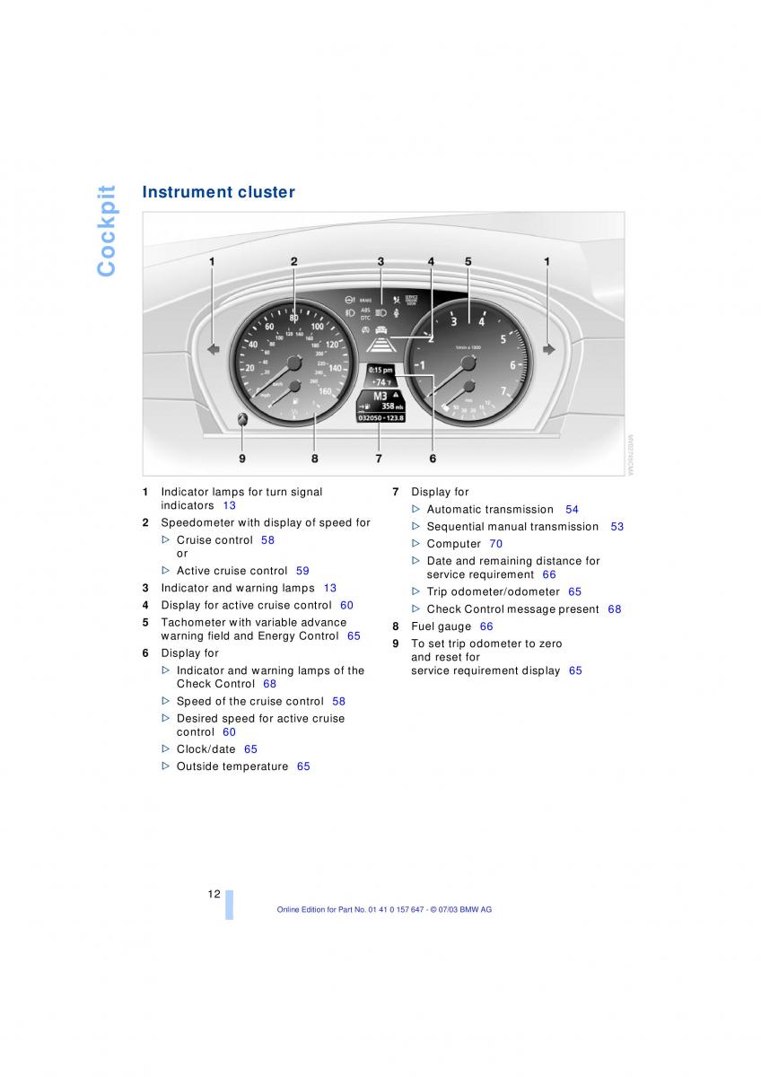 BMW 5 E60 E61 owners manual / page 14