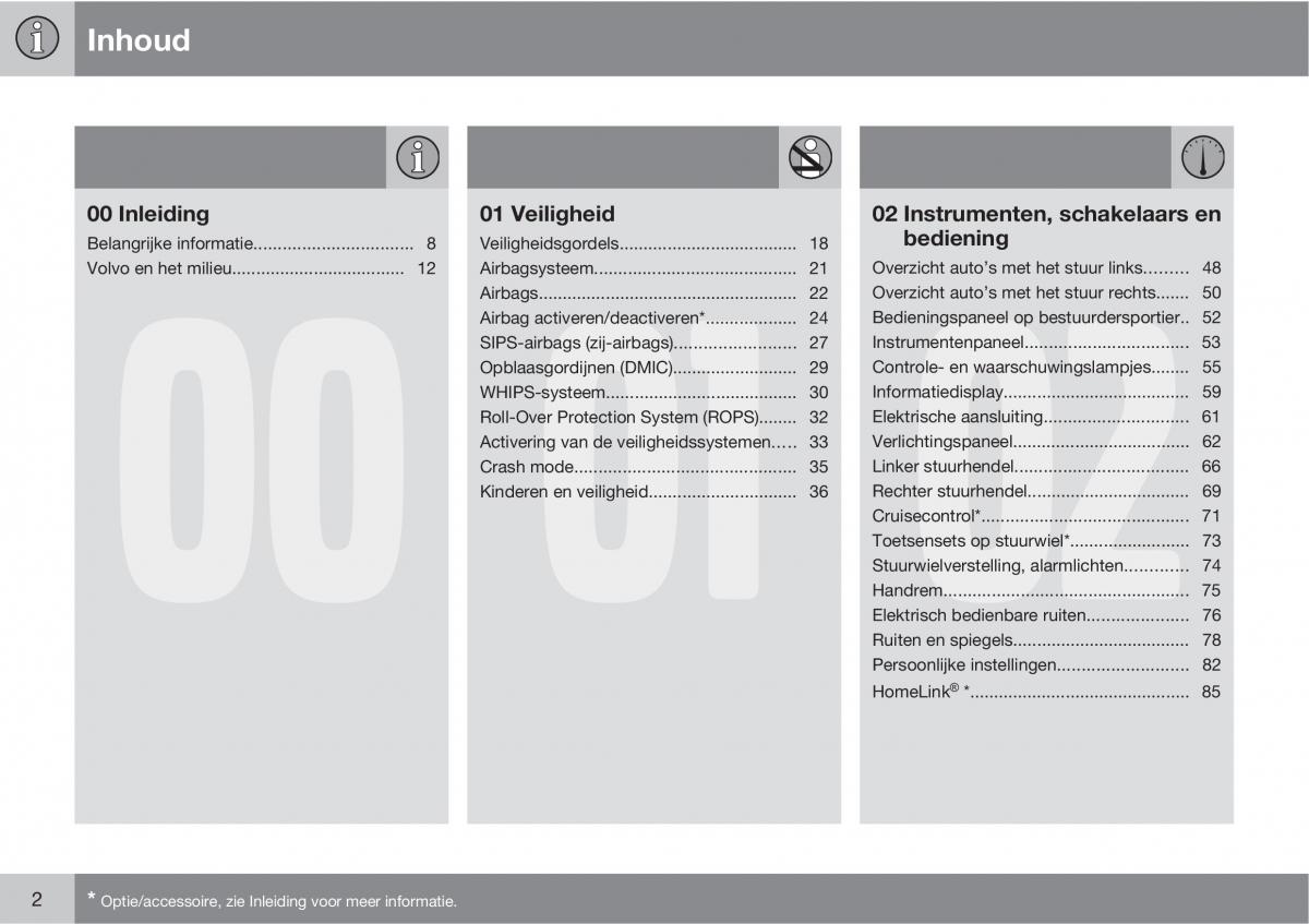 Volvo C70 M II 2 handleiding / page 4